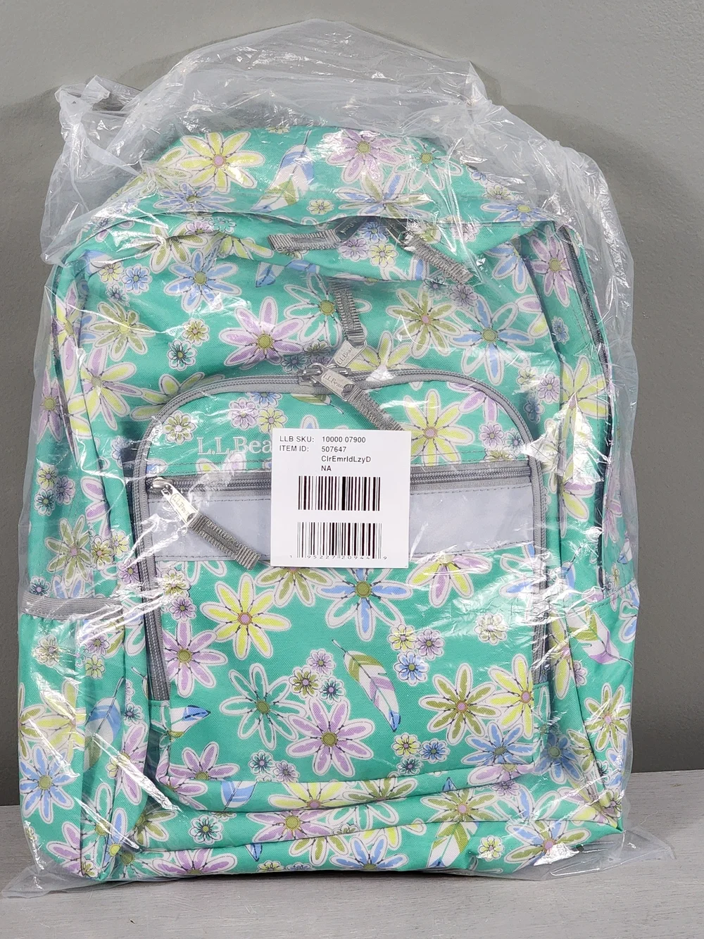 LL Bean Original Backpack Book Pack School Emeral Lazy Daisy 24L New